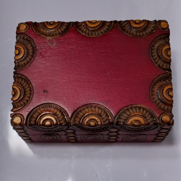 Vintage Small Wooden Box 2x3" Perfect For Jewelry